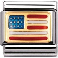 USA Flag Charm - Stainless Steel