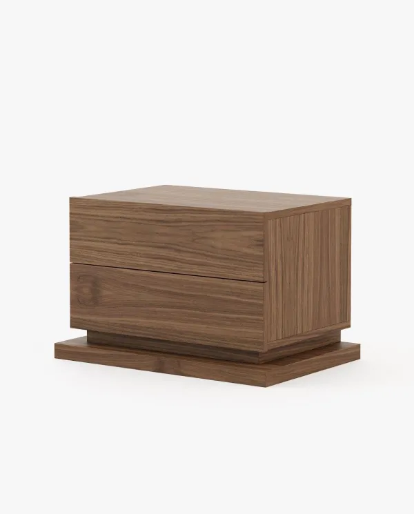 USO Bedside Cabinet & Table Walnut Veneer Matte
