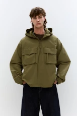 Utility Jacket With Hood - Khaki