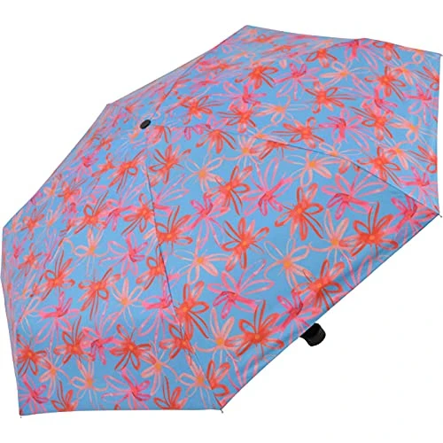 UV Protective Umbrella Carbon Steel Mini XS Women's Pocket Umbrella Small and Stable - Orange Flower