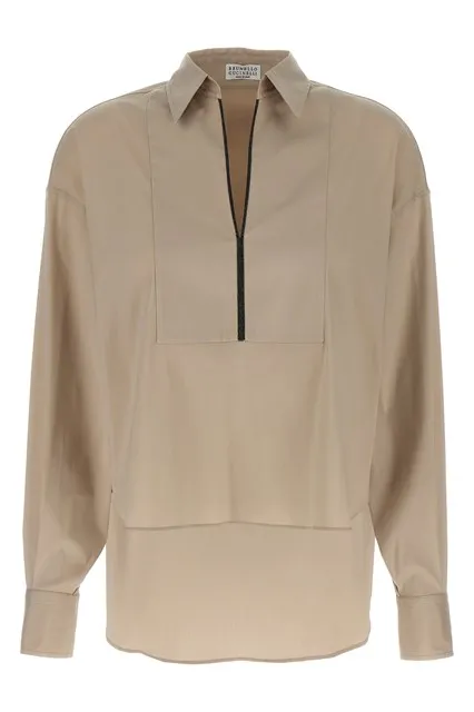 V-neck shirt Monile - Beige