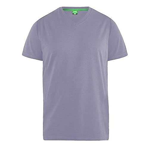 V-Neck T-Shirt Plain Short Sleeve Cotton Charcoal Mens Plus Size 3XL