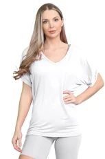® V Neck Tops for Women UK, Women's Summer Tops, Baggy Fit Oversized T-Shirts for Womens, Batwing Turn Up Sleeve Casual T-Shirt Sizes 6-26 White ® V Neck Tops for Women UK, Women's Summer Tops, Baggy Fit Oversized T-Shirts for Womens, Batwing Turn Up Sleeve Casual T-Shirt Sizes 6-26 White