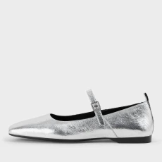 Vagabond Delia Leather Mary-Jane Flats - UK - Silver Vagabond Delia Leather Mary-Jane Flats - UK - Silver