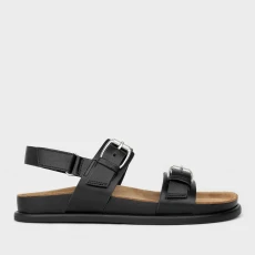 Vagabond Effie Leather Flat Sandals - Black Vagabond Effie Leather Flat Sandals - Black