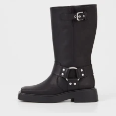 Vagabond Eyra Leather Harness Biker Boots - UK - Black Vagabond Eyra Leather Harness Biker Boots - UK - Black