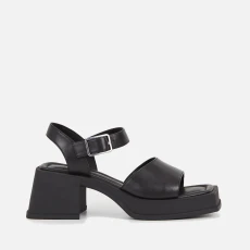 Vagabond Hennie Leather Heeled Platform Sandals - Black Vagabond Hennie Leather Heeled Platform Sandals - Black