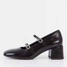 Vagabond Womens Adison Patent eather Heeled Mary Jane Shoes - Black