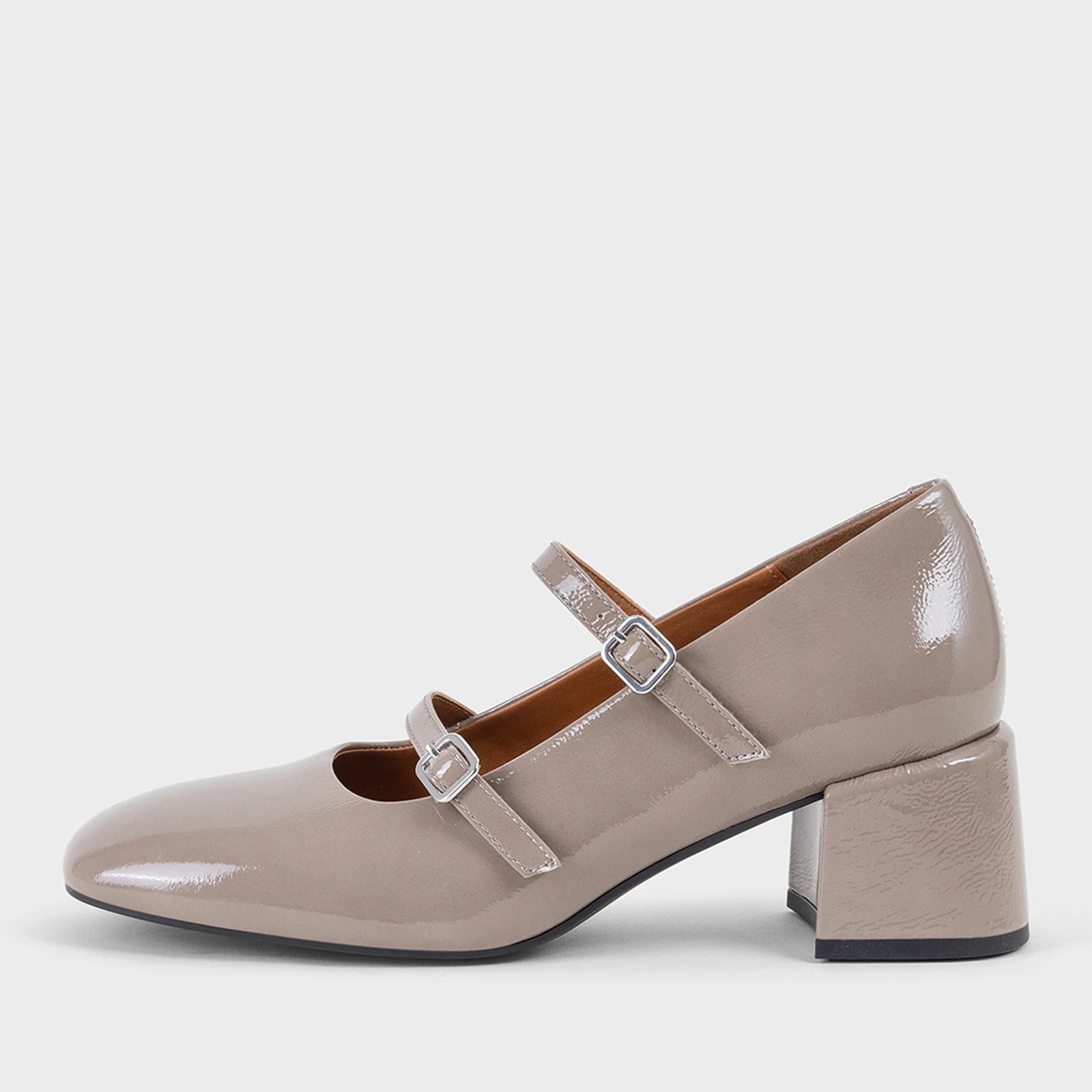 Vagabond Womens Adison Patent Leather Mary Jane Heels - Beige