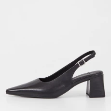 Vagabond Womens Altea Leather Heeled Slingback Pumps - Black Vagabond Womens Altea Leather Heeled Slingback Pumps - Black