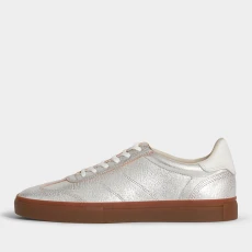 Vagabond Womens Cody Leather Trainers - Silver