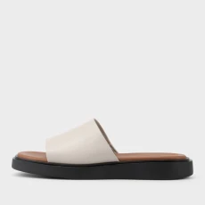 Vagabond Womens Connie Leather Slide Sandals - White