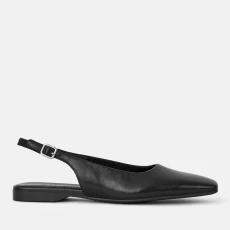 Vagabond Womens Delia Leather Slingback Flats - Black Vagabond Womens Delia Leather Slingback Flats - Black