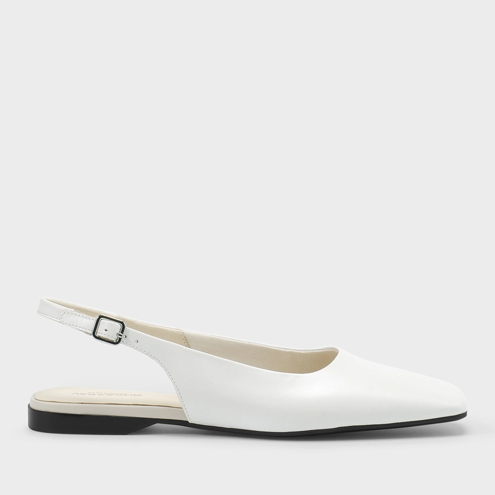 Vagabond Womens Delia Leather Slingback Flats - White