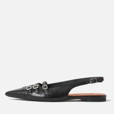 Vagabond Womens Hermine Buckled Leather Pointed-Toe Flats - UK - Black Vagabond Womens Hermine Buckled Leather Pointed-Toe Flats - UK - Black