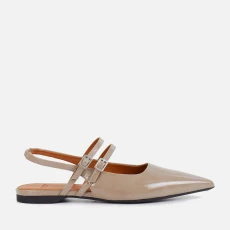 Vagabond Womens Hermine Patent Leather Flats - Beige