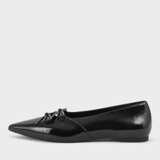 Vagabond Womens Hermine Patent Leather Pointed Flats - Black
