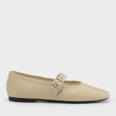 Vagabond Womens Jolin Buckle Textile Ballet Flats - Beige Vagabond Womens Jolin Buckle Textile Ballet Flats - Beige
