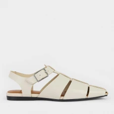 Vagabond Womens Wioletta Leather Flat Sandals - White Vagabond Womens Wioletta Leather Flat Sandals - White