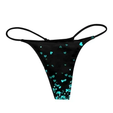 Valentine Day Thongs For Women Sexy Underpants Comfort Low Rise Soft Strappy Panties Woman Panties Pack Blue