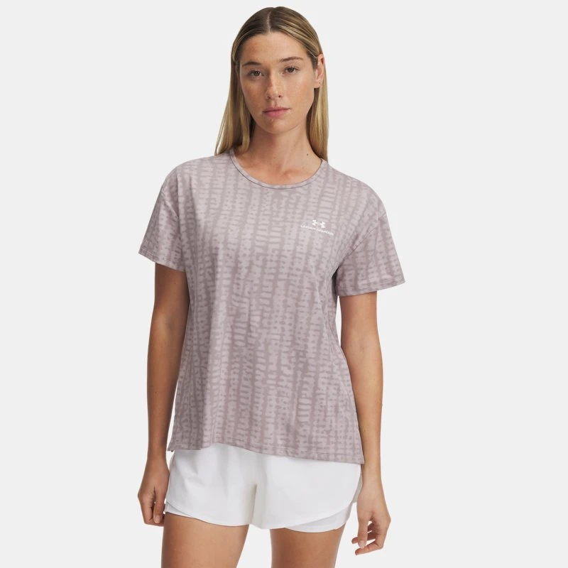 Vanish Energy Printed Womens Short Sleeve Gray Dawn / White