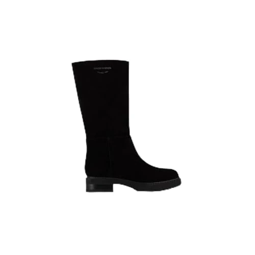 Velour Boots Womens Knee High Black 6 (39)