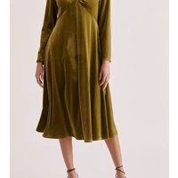 Velvet tie-neck dress