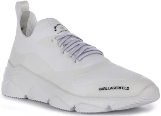 Verger Maison Men's Low Top Lace Up Knit Textile Trainers (White, UK 6)