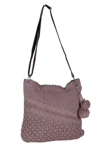 - Verity Womens Knitted ShoulderBag Handbag Beige