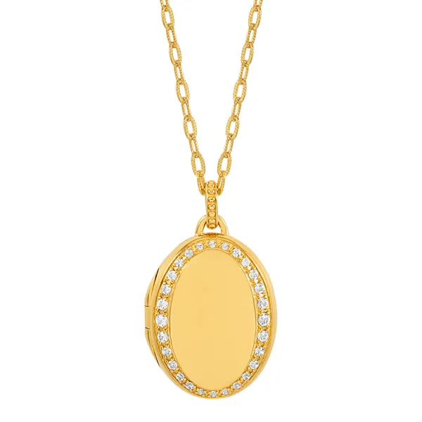 Vermeil Celeste Sapphire Locket - Gold
