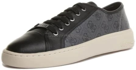 Verona Men's Low Top Lace Up Leather Casual Trainers (Black, UK 11)