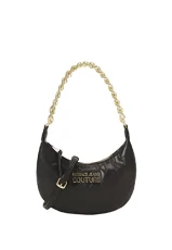 Versace Bags Women SHOULDER STRAP Black Crossbody Handbag Women's Half Moon Chain Handle Shiny Gold Small Bag Fall winter 2022/23 100% Polyester 73VA4BI5ZS452 899 UNI, Black, One Size