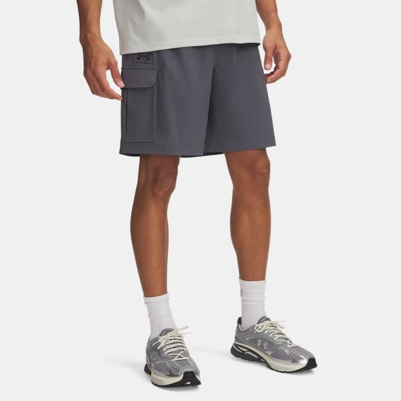 Vibe Woven Mens Cargo Shorts Castlerock / Black Gray
