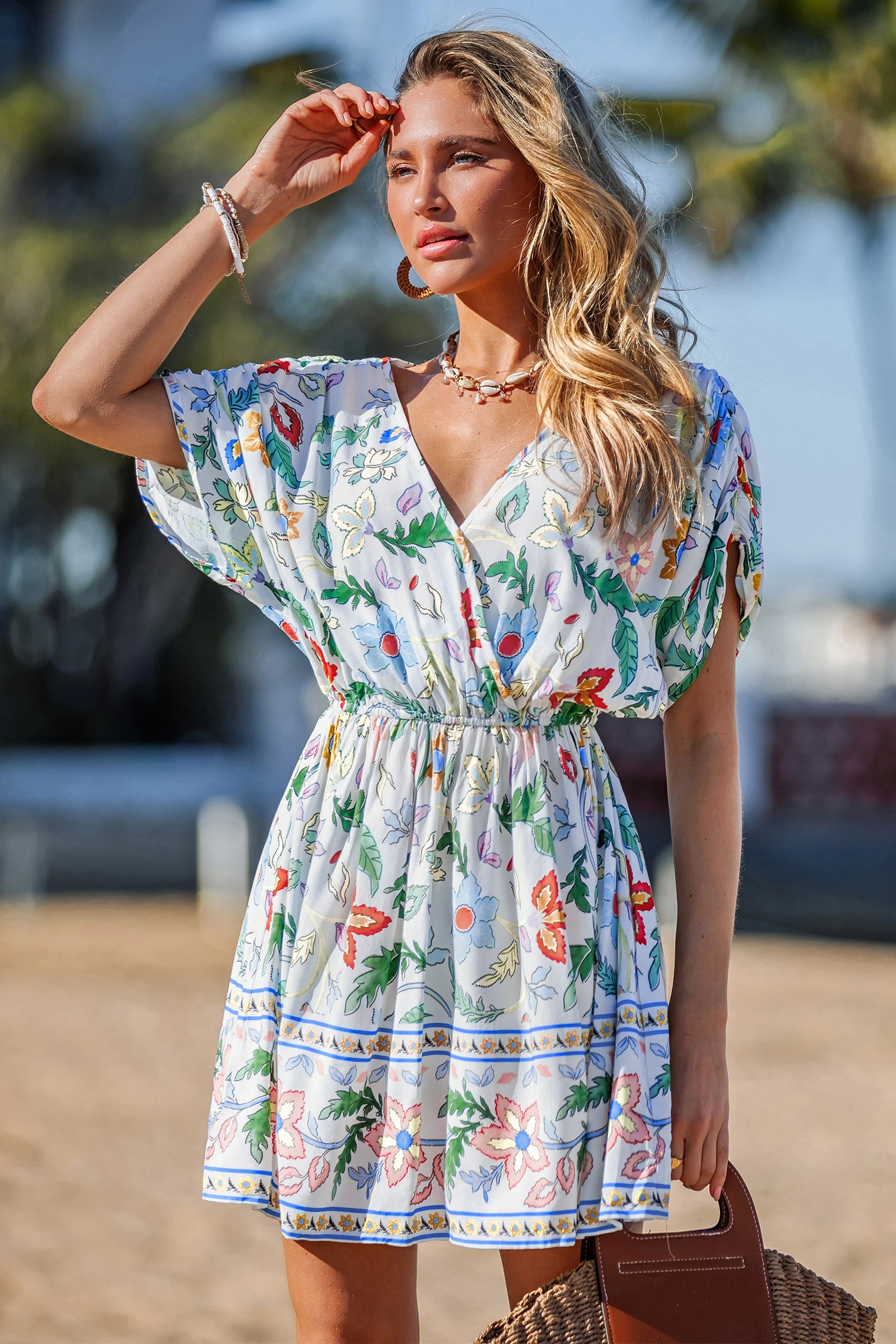 Vibrant Vibes Floral Cover-Up Mini Dress ulti