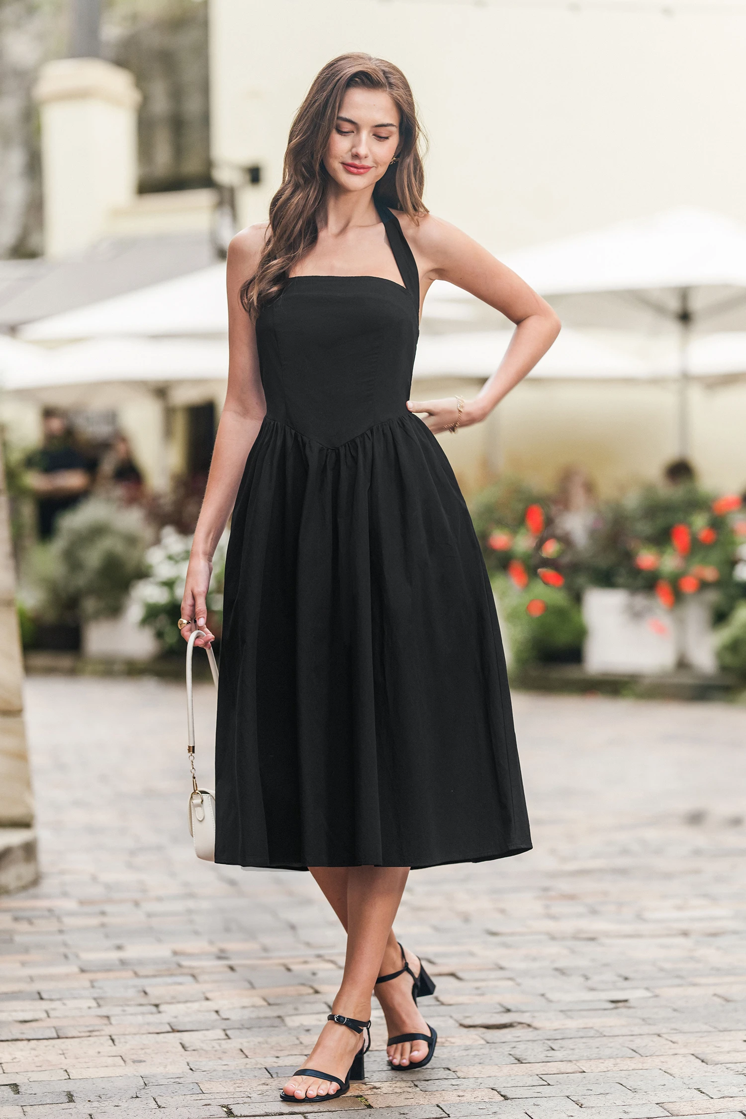 Vintage Affair Black Midi Dress