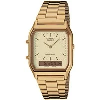 Vintage AQ-230GA-9DMQYES Gold Plated Stainless Steel Combi Watch - Gold