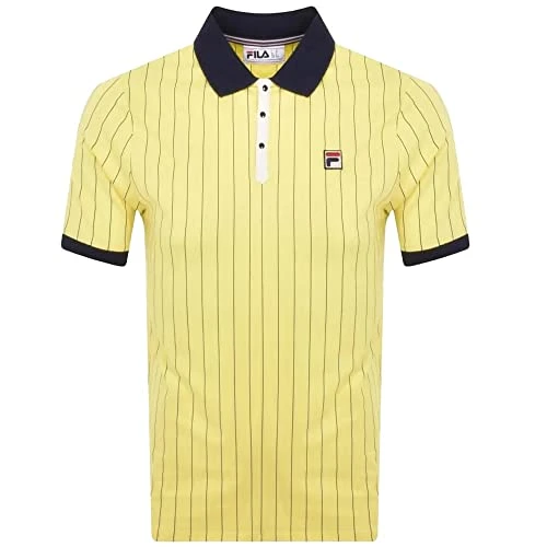 Vintage BB1 LM1839AT Classic Striped Polo T-Shirt XX-Large Yellow (LM1839AT 353)