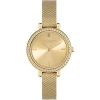 Vintage Bead Light Gold Mesh Watch