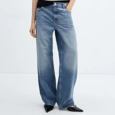 Vintage Blue Loose Mid-Rise Wideleg Jeans
