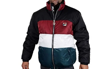 VINTAGE Neo Colour Blocked Puffa Jacket Black/Red/White/Atlantico Medium VINTAGE Neo Colour Blocked Puffa Jacket Black/Red/White/Atlantico Medium