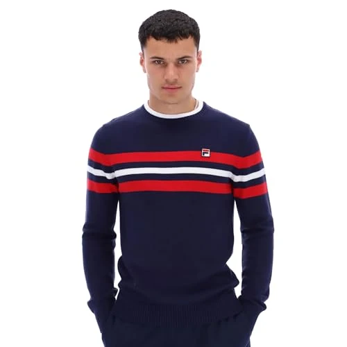 Vintage Siro LM932932 Ski Knit Stripe Crew Jumper XX-Large Navy