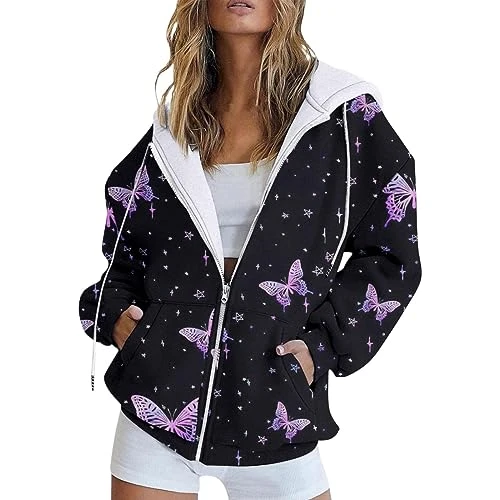 Vintage Sweatshirts,Jacket Dress for Women,zip up fleece womens,Hooded Zip Up Sweatshirt Women,Short Sleeve Hoodies for Women,Trendy Teen Girl Clothes,jack women jacket,Korean Tops,coats for women uk