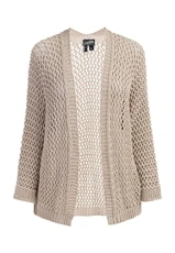 Vintage Women's Knitted Cardigan, Wool Beige, M