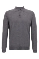 Virgin wool polo shirt Gray Size