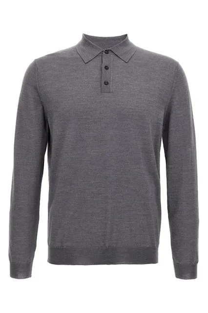 Virgin wool polo shirt - Gray
