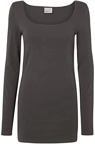 Vmmaxi My Ls Soft Long U-Neck Noos 10152908, for Women (Dark Grey Melange), XXL
