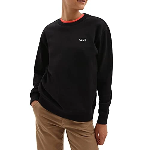 VN0A5AQ1BLK Women's Sweatshirt Crew Neck Boyfriend Flying V Black, Black, S