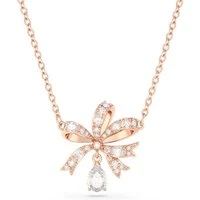 Volta Rose Gold Bow Necklace - 38cm