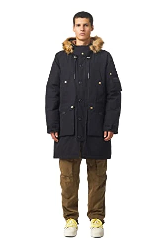 W-Colby-21 Black Hooded Parka Jacket