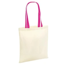 W101C Bag for Life - Contrast Handles Natural/Fuschia W101C Bag for Life - Contrast Handles Natural/Fuschia